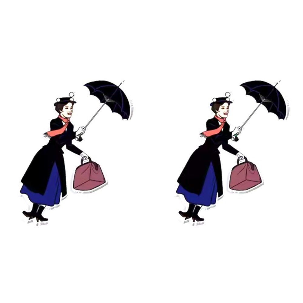 Mary Poppins- Flying- Handmade Stud Earrings (approx 0.25 Inches)